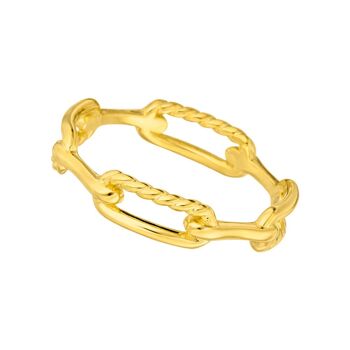 Bague chaîne, plaquée or jaune 18 carats