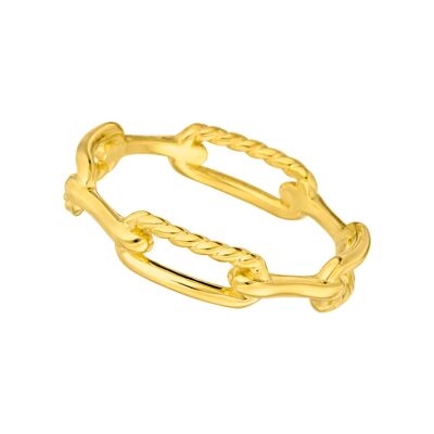 Chain ring, 18k yellow gold plated