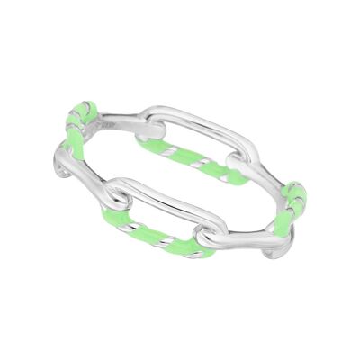 Anillo neon twist, plata de ley 925, verde