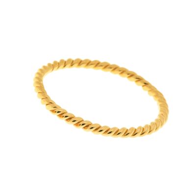 Twist ring, 18k yellow gold plated