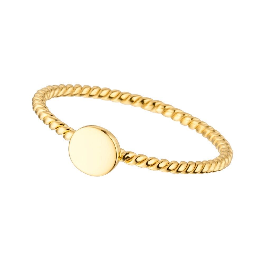 Buy wholesale Twist ring with plate, 18K yellow gold plated