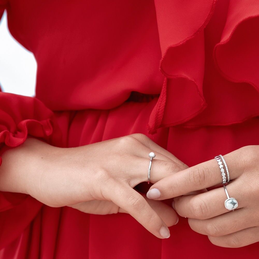 Stacking Ring, Aqua Calzedon, 3mm, 925 Sterlingsilber