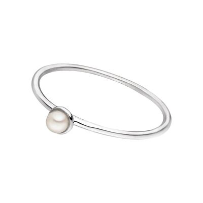Stacking ring, pearl, 3mm, 925 sterling silver