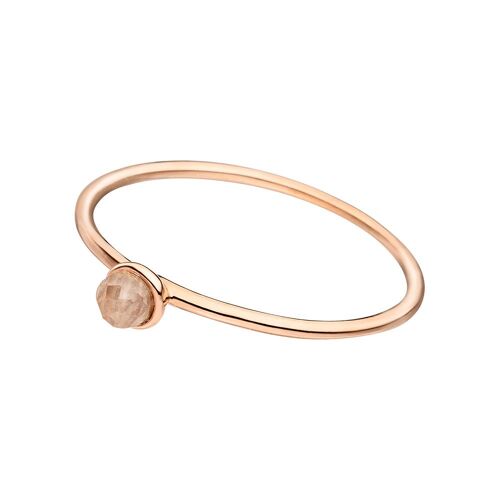 Stacking Ring, Rosenquarz, 3mm, 18 K Roségold vergoldet