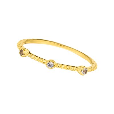 Ring Gorgeous, labradorite, 18K yellow gold plated