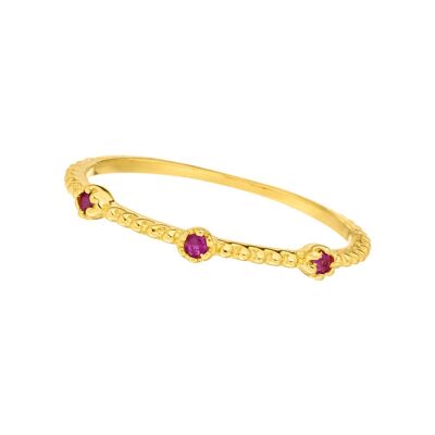 Gorgeous ring, ruby, 18K yellow gold plated