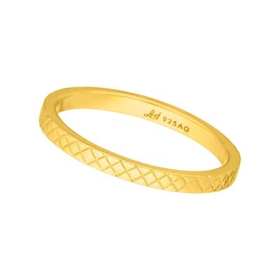 Ring Plaid, matt, 18 K Gelbgold vergoldet