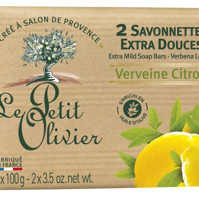 2 extra milde Seifen - Zitronenverbene - Seifenbasis auf pflanzlicher Basis - Angereichert mit Olivenöl