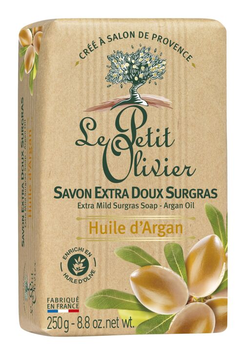 Savon Solide Extra Doux Surgras - Huile d'Argan - Base de savon d'origine végétale - Enrichi en Huile d'Olive