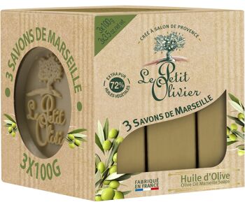 3 Savons Solides de Marseille - Huile d'Olive - Base de savon d'origine végétale - Enrichi en Huile d'Olive 1