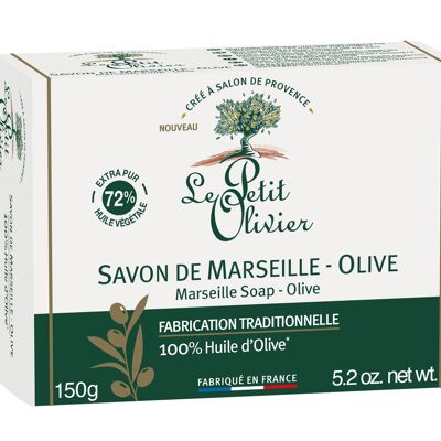 Marseille Solid Soap with Olive - 72% Vegetable Oils - Traditional Manufacturing