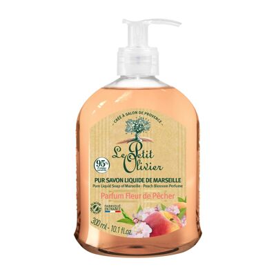 Pure Marseille Liquid Soap - Peach Blossom Scent from the Grasse Region - 95% Natural Origin