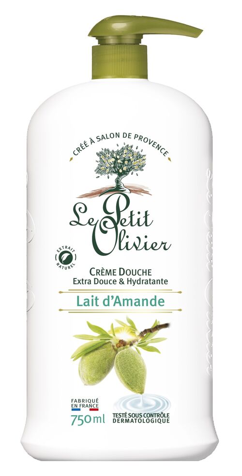 Crème Douche Extra Douce & Hydratante - Lait d'Amande - PH Neutre Pour La Peau - Sans Savon, Sans Colorant