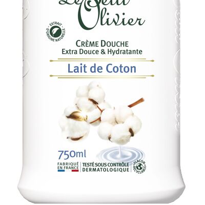 Crema Doccia Extra Delicata E Idratante - Latte Di Cotone - PH Neutro Per La Pelle - Senza Sapone, Senza Coloranti