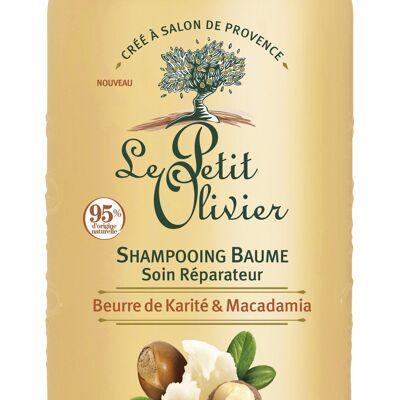 Shampooing Baume Soin Réparateur - Nourrit & Répare - Cheveux très Secs ou Frisés - Beurre de Karité & Macadamia - Sans Silicone, Sans Sulfate