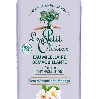 Eau Micellaire Démaquillante Détox & Anti-Pollution - Nettoie & Purifie - Tous Types de Peaux - Fleur d'Amandier & Moringa - 98% d'Origine Naturelle