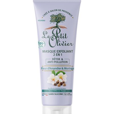 2-in-1 Detox & Anti-Pollution Exfoliating Mask - Purifies & Exfoliates - All Skin Types - Almond Blossom & Moringa - 98% Natural Origin - Silicone Free