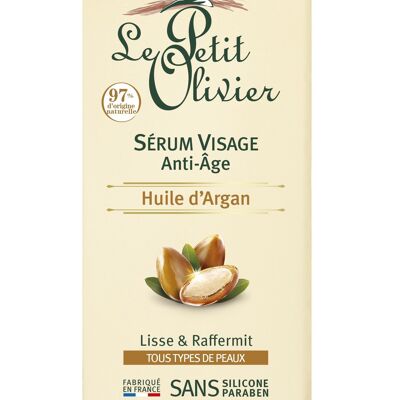 Sérum Visage Anti-Âge - Lisse & Raffermit - Tous Types de Peaux - Huile d'Argan - 97% d'Origine Naturelle - Sans Silicone