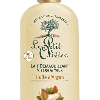 Latte detergente - Viso e occhi - Levigato e rassodato - Tutti i tipi di pelle - Olio di argan - 96% di origine naturale - Senza silicone