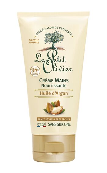 Crème Mains Nourrissante - Nourrit Intensément - Peaux Sèches à très Sèches - Huile d'Argan - 98% d'Origine Naturelle - Sans Silicone 1