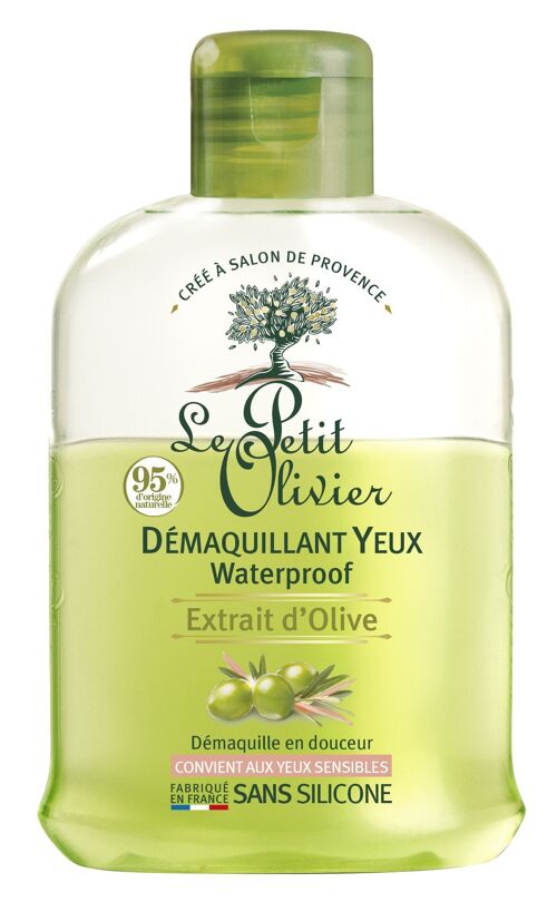 Démaquillant Yeux Waterproof - Convient aux Yeux Sensibles - Extrait d'Olive - 98% d'Origine Naturelle - Sans Silicone