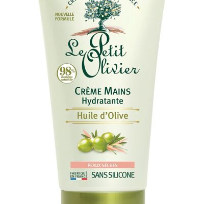 Crème Mains Hydratante - Hydrate & Protège - Peaux Sèches - Huile d'Olive - 98% d'Origine Naturelle - Sans Silicone