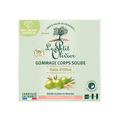 Gommage Corps Solide - Exfolie & Lisse - Peaux Normales à Sèches - Huile d'Olive - 98% d'Origine Naturelle