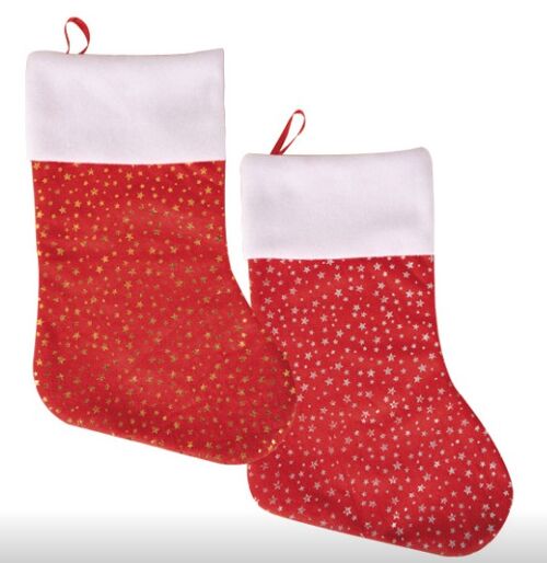 Chaussette de Noël étoilée à suspendre