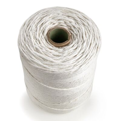 3mm 1 PLY NATURAL 400m cordón de algodón trenzado simple