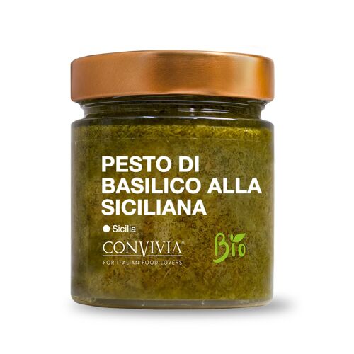 Pesto di basilico alla siciliana bio 190g
