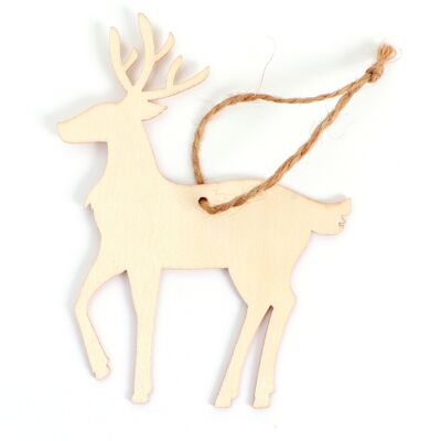 HANGING REINDEER WOOD 90x115x2mm