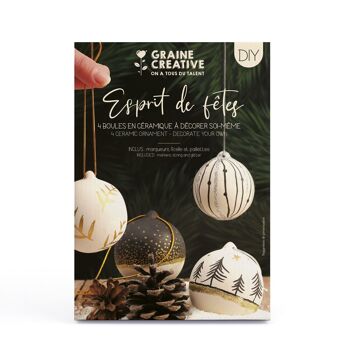 KIT CERAMIQUE BOULE DE NOEL A DECORER 6