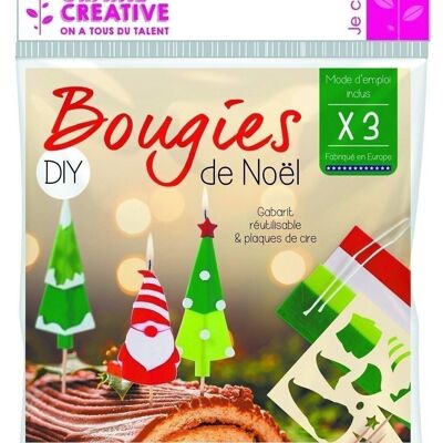 KIT DIY 3 BOUGIES FESTIVES NOEL