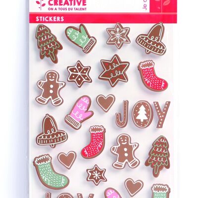 26 CHRISTMAS & GINGERBREAD 3D STICKERS
