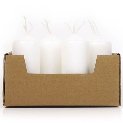 JUEGO DE 12 VELAS BLANCAS Ø40MM * H110MM