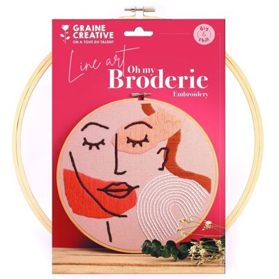 LINE ART FACE EMBROIDERY KIT 280 x 290 x 20 mm