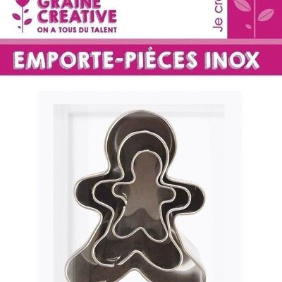 3 MINI STAINLESS STEEL COOKIE CUTTERS GINGERBREAD MEN