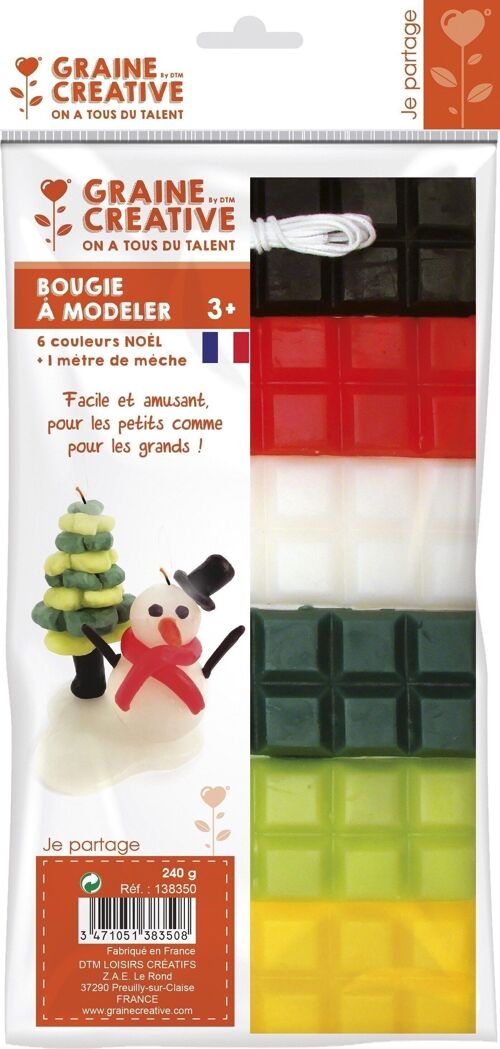 BOUGIE A MODELER 240G PLAQUES NOEL