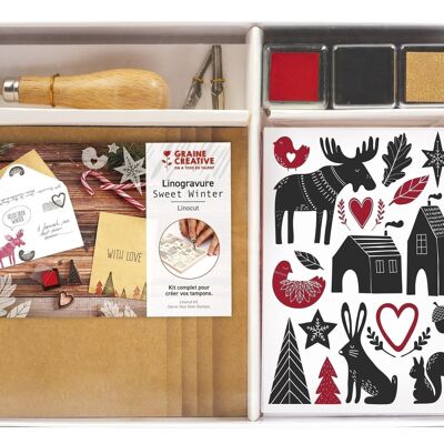 SCANDINAVIAN WINTER LINOGRAVURE KIT