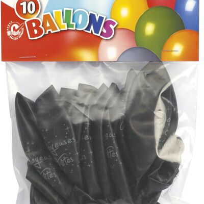 10 BALLOONS 1 SIDE HAPPY HOLIDAYS BLACK METAL limited stock