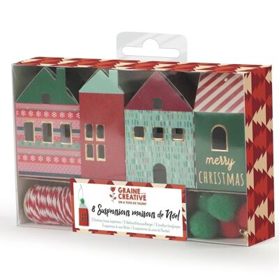 KIT 8 HANGERS CHRISTMAS HOUSES