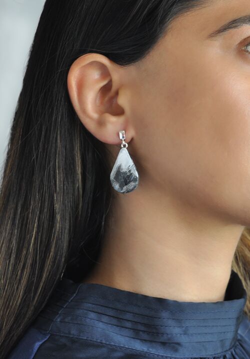 Earrings Teardrop 3cm Sterling Silver Studs