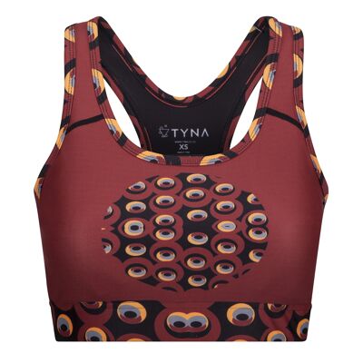 Siefay On Iron Red Funky Splash Sports Bra