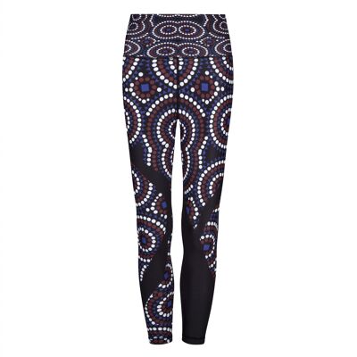 Firma su leggings neri vibranti