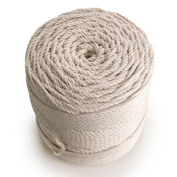 4mm 3 brins NATUREL torsadé 280, 1.5kg 3 PLY Cotton Cord 3