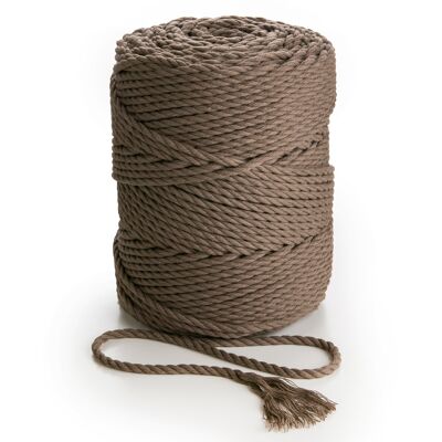 4mm 3 strands twisted 150m-160, 1kg 3 PLY Cotton Cord BROWN