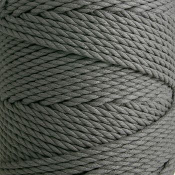 4mm 3 brins torsadés 150m-160, 1kg Cordon Coton 3 PLIS GRIS FONCÉ 4