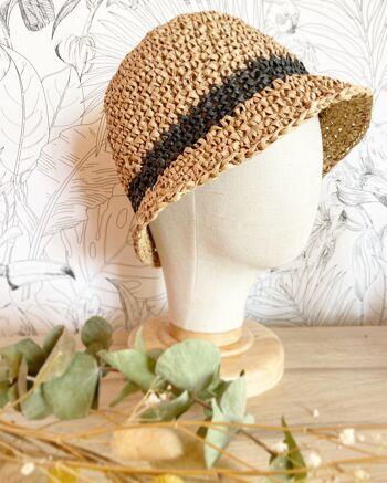 Chapeau femme Spécial Vacances-Bob en raphia Naturel crocheté main 2