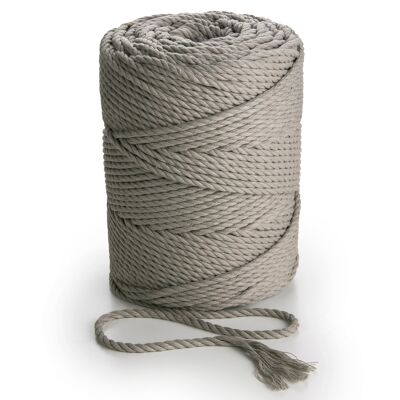 4mm 3 strands twisted 150m-160, 1kg 3 PLY Cotton Cord LIGHT GREY