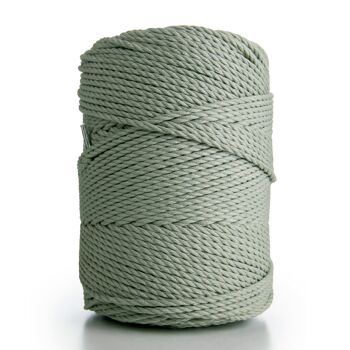 Cordon Corde Macramé 3 brins Torsadé 3mm x 270m ou 135m Cordon coton 3 brins Vert Sauge 3